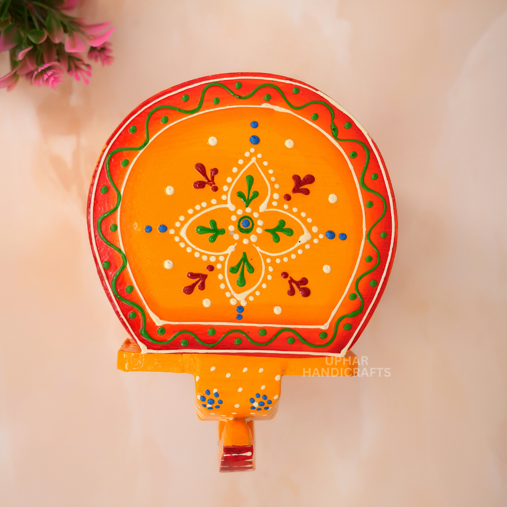 Mini Hand printed Wooden Elephant Stool For Boho Home Decor