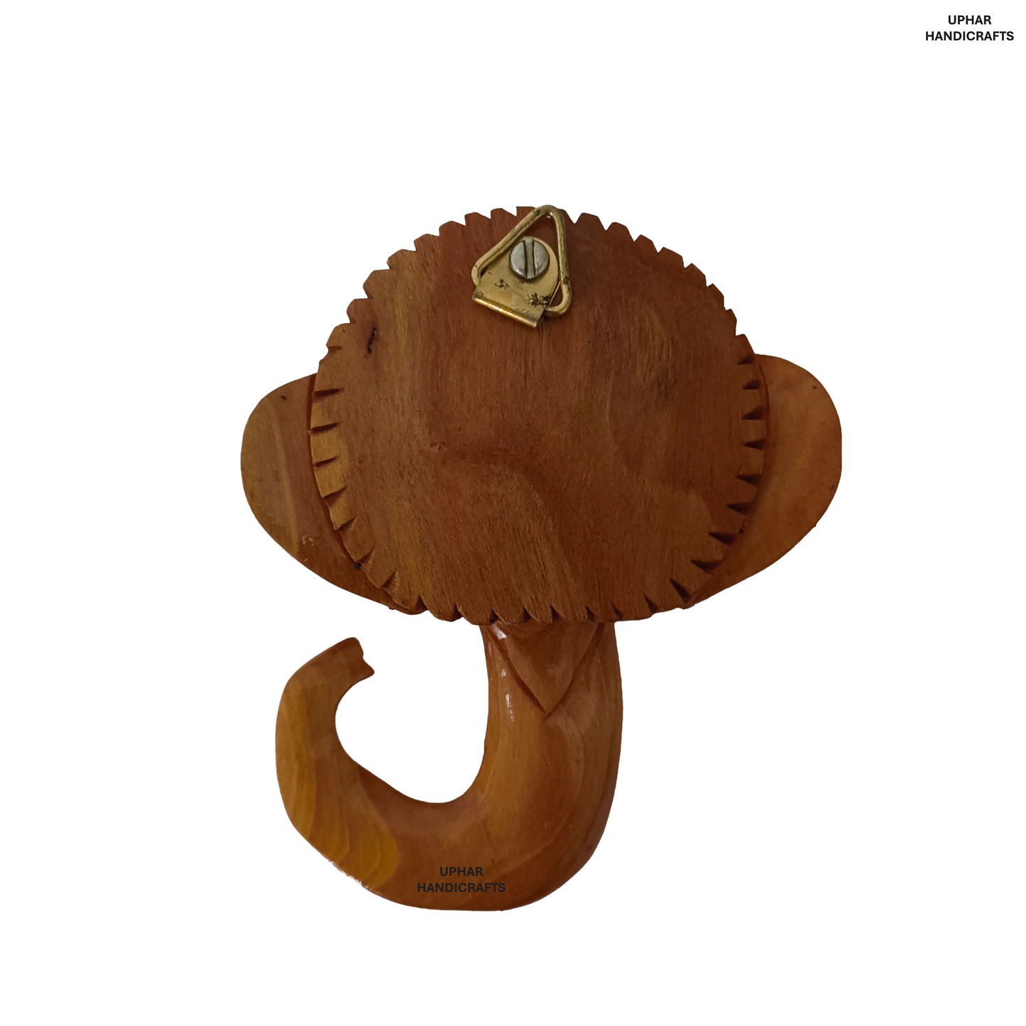 Hand-Carved Wooden Ganesh Face Wall Decor 4 Inch Lord Ganesha Head for Home & Office