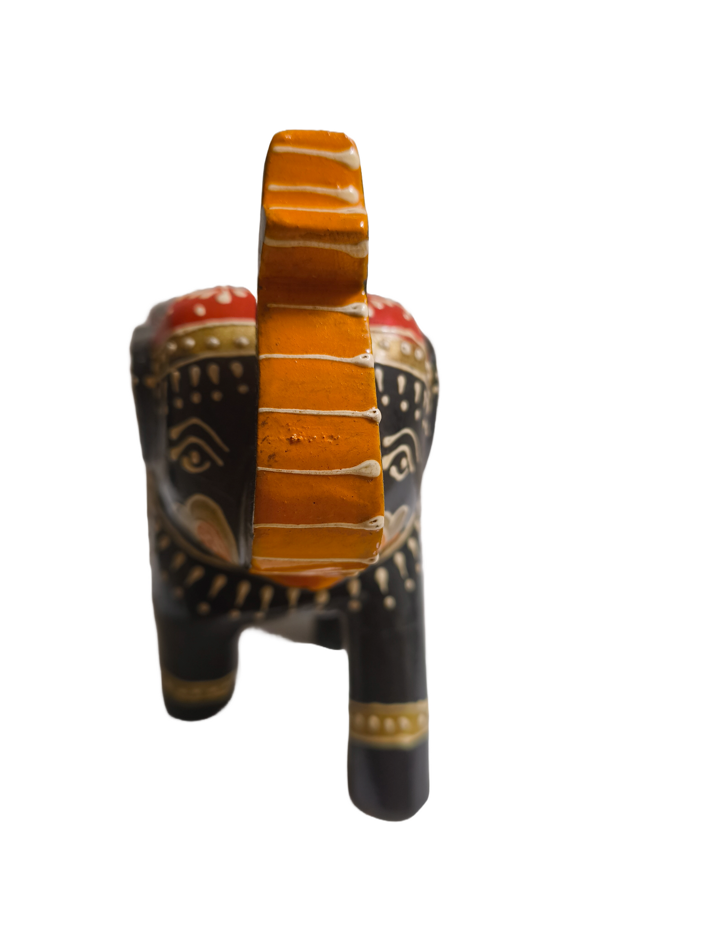 Hand Painted Wooden Elephant Tealight Candle Holder Elephant Home Décor Accent for Living Room, Meditation Space or Gifting