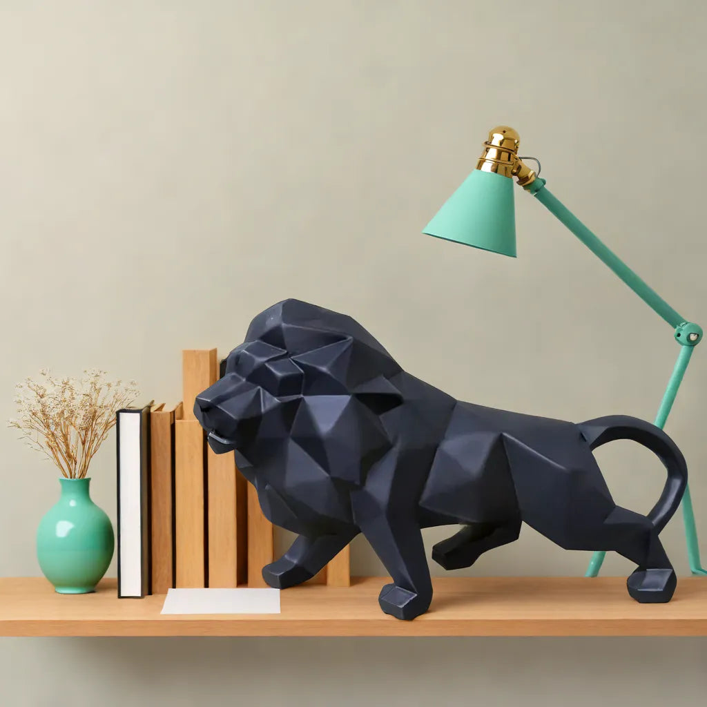 Black Lion Statue For Home Decor