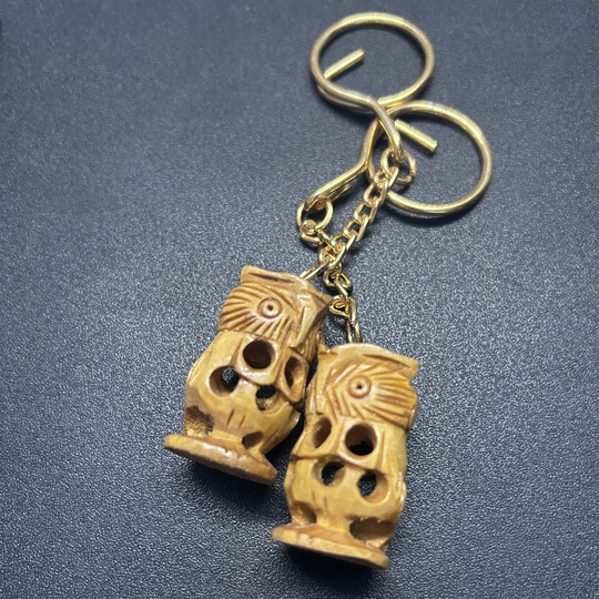 Cute Handmade Wooden Owl Keychain