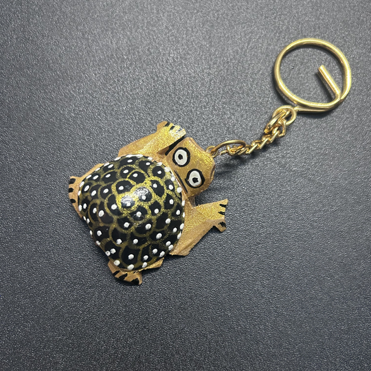 Handcrafted and Hand Painted Wooden Tortoise Keychain