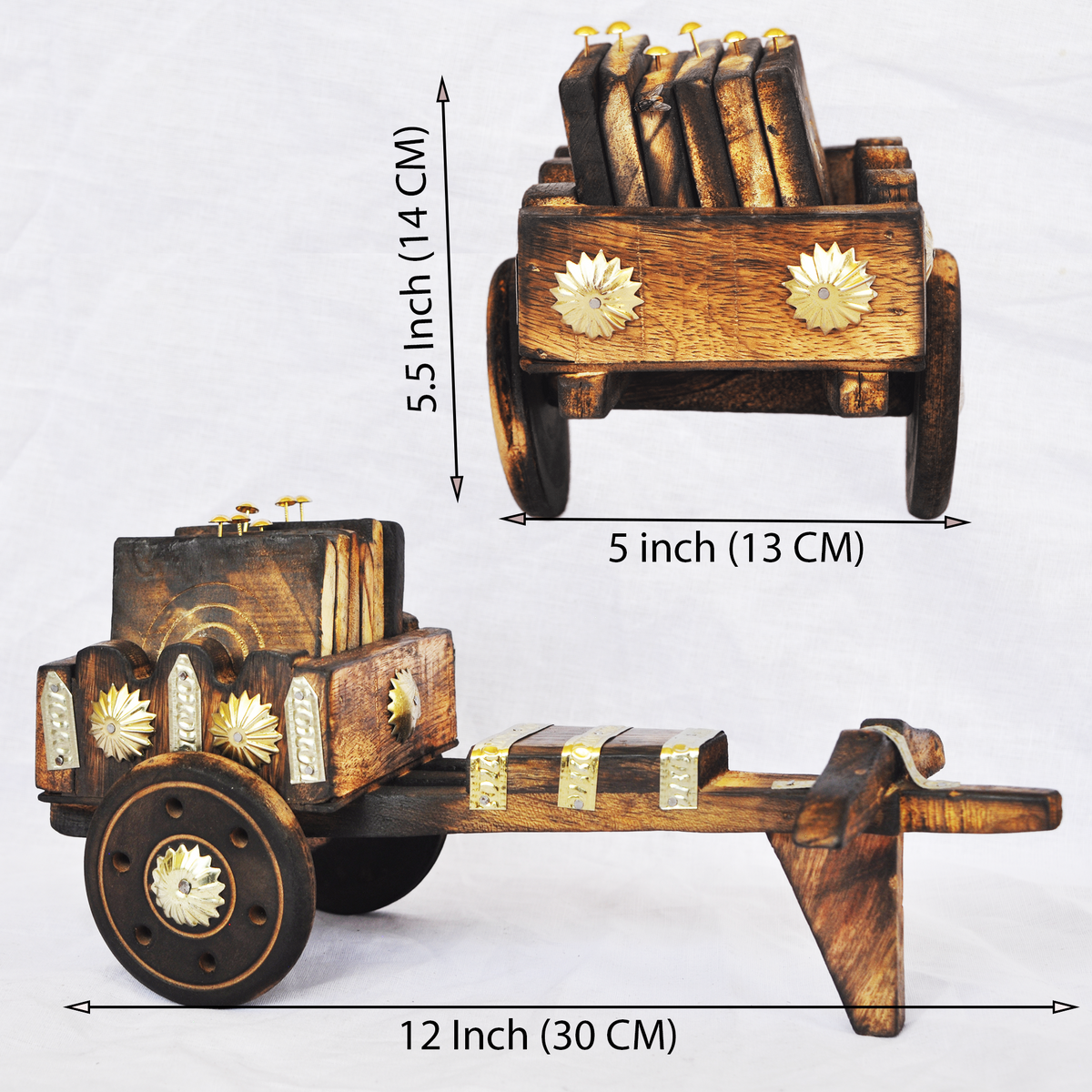 Indian Bullock Cart Wooden Coasters
Handcrafted Set of 6
Traditional Sheesham Wood Design
Rustic Tabletop Home Decor
Unique Cultural Gift for Home
Uphar Handicrafts