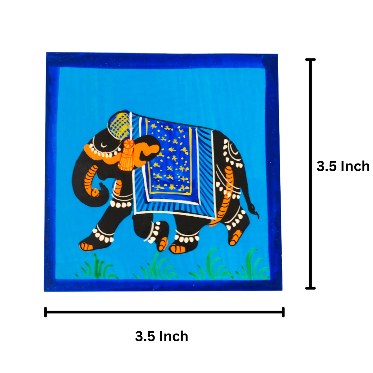 Traditional Elephant Wooden Table Coaster
Hand-Painted Indian Folk Art Design
Blue or Black Wooden Coaster
Authentic Handcrafted Indian Decor
Cup Glass and Mug Surface Protection
Functional Ethnic Tabletop Accent
Uphar Handicrafts