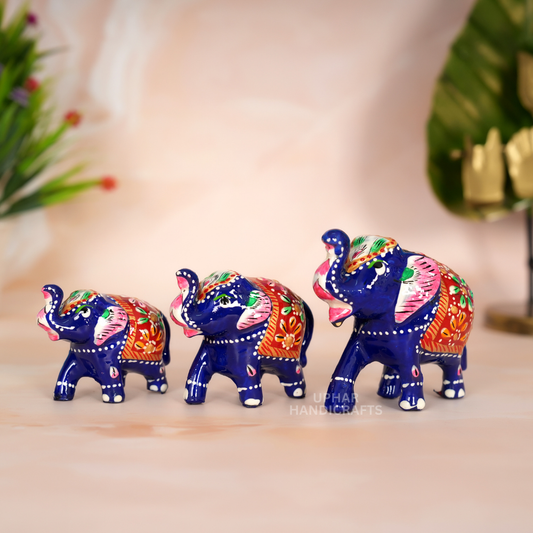 Hand printed Rajasthani elephant showpieces