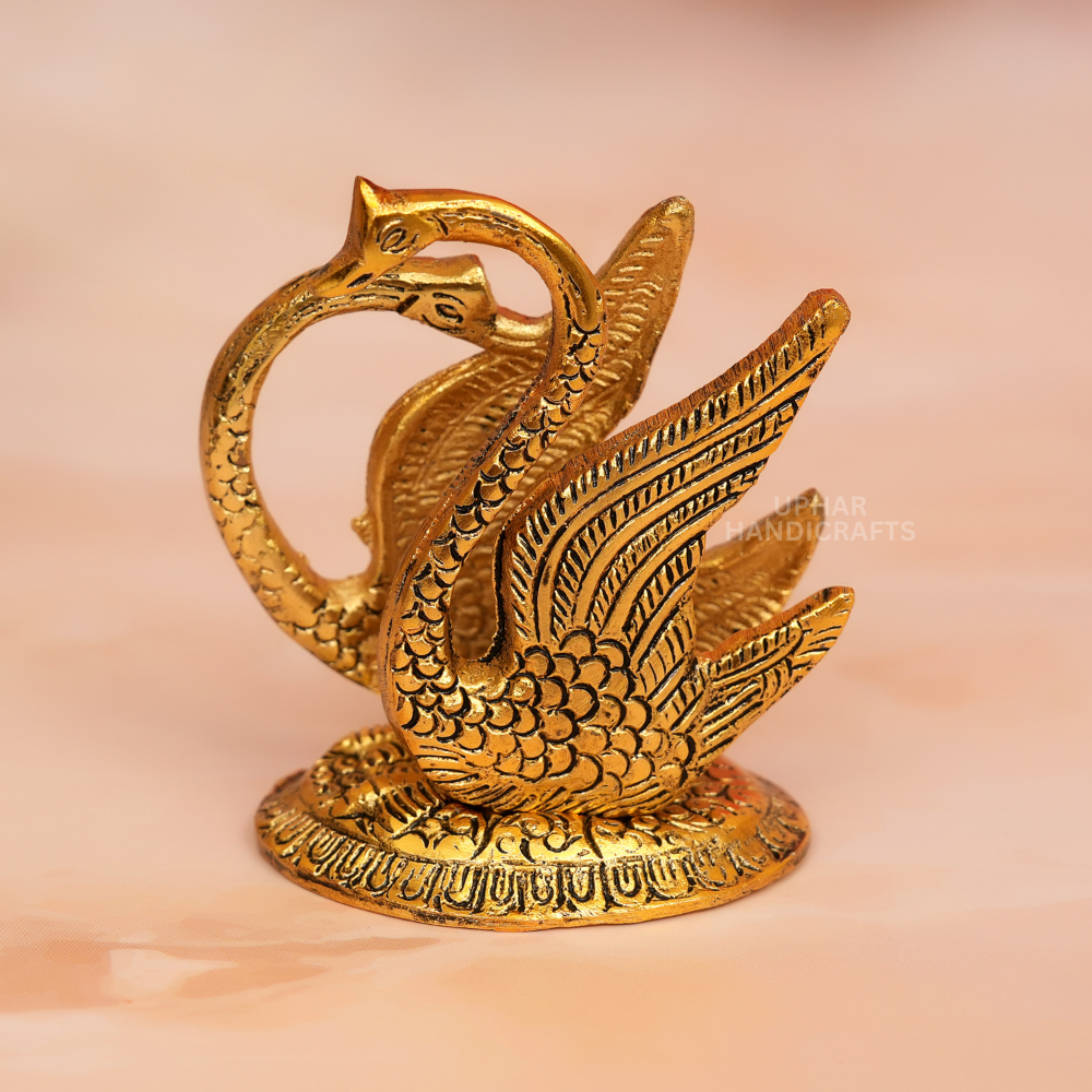 Golden Swan Tissue Paper Holder Decorative Metal Napkin Stand for Dining Table