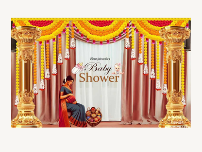 Baby Shower Backdrop for Baby Arrival Decoration