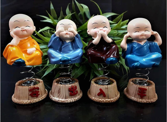 Cute Mini Buddha Statue for car dashboard set of 4