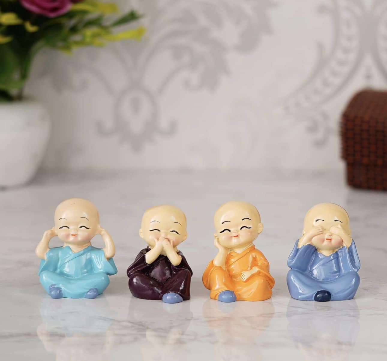 Cute small Buddha Statue set of 4