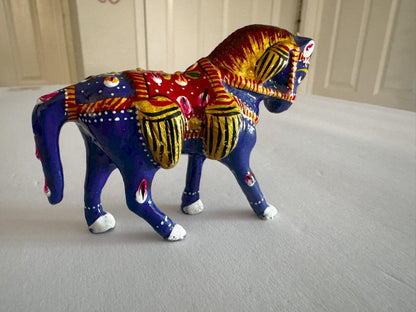 Meenakari Spiritual Auspicious Handmade Decorative Horse Statue