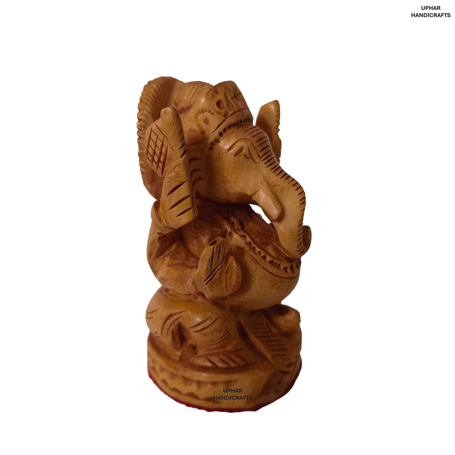 Hand-Carved Wooden Ganesh Statue (3 Inch) Lord Ganesha Idol for Home Decor, Puja & Meditation