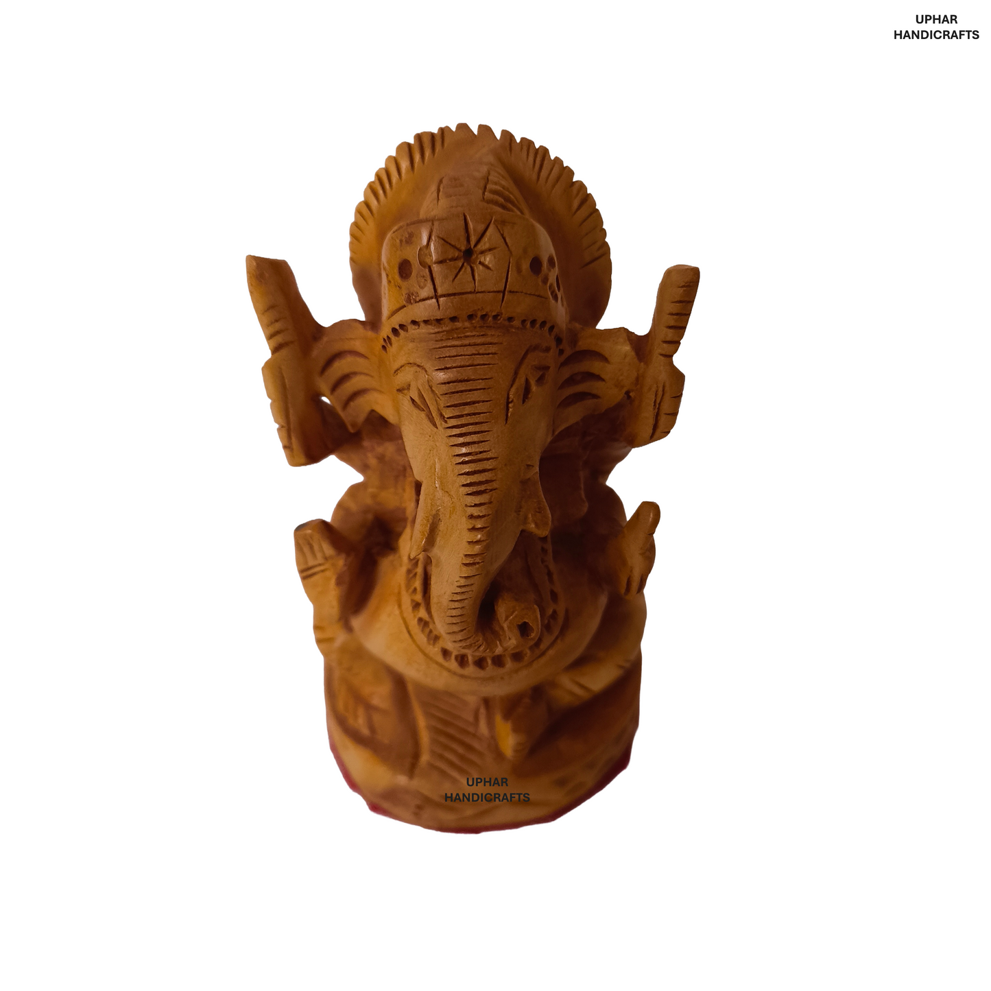Hand-Carved Wooden Ganesh Statue (3 Inch) Lord Ganesha Idol for Home Decor, Puja & Meditation