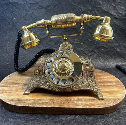 Antique Brass Vintage Telephone Decorative Showpiece