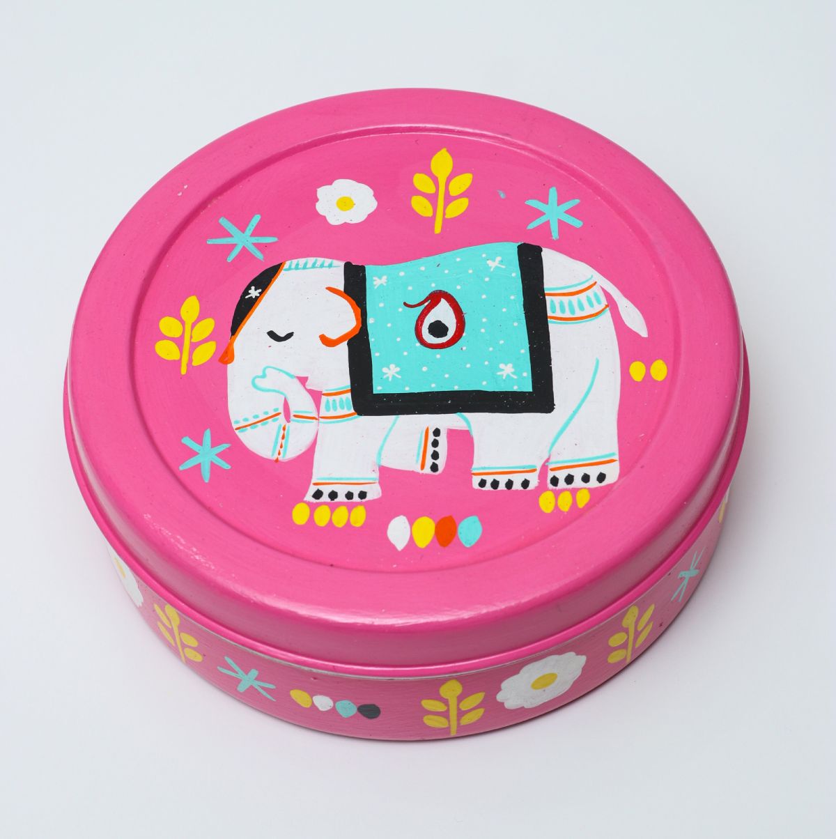 Handpainted Steel Spice box pink