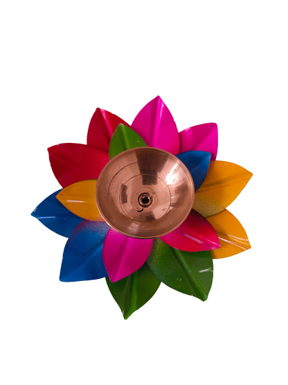 Ethnic Lotus Shape Diya for Pooja, Temple, Home & Spiritual Decor