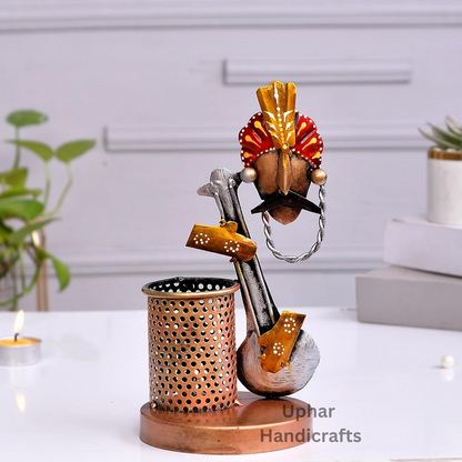Metal Guitar Pen Stand – Artistic Desk Organizer (8 x 4.5 Inches)
