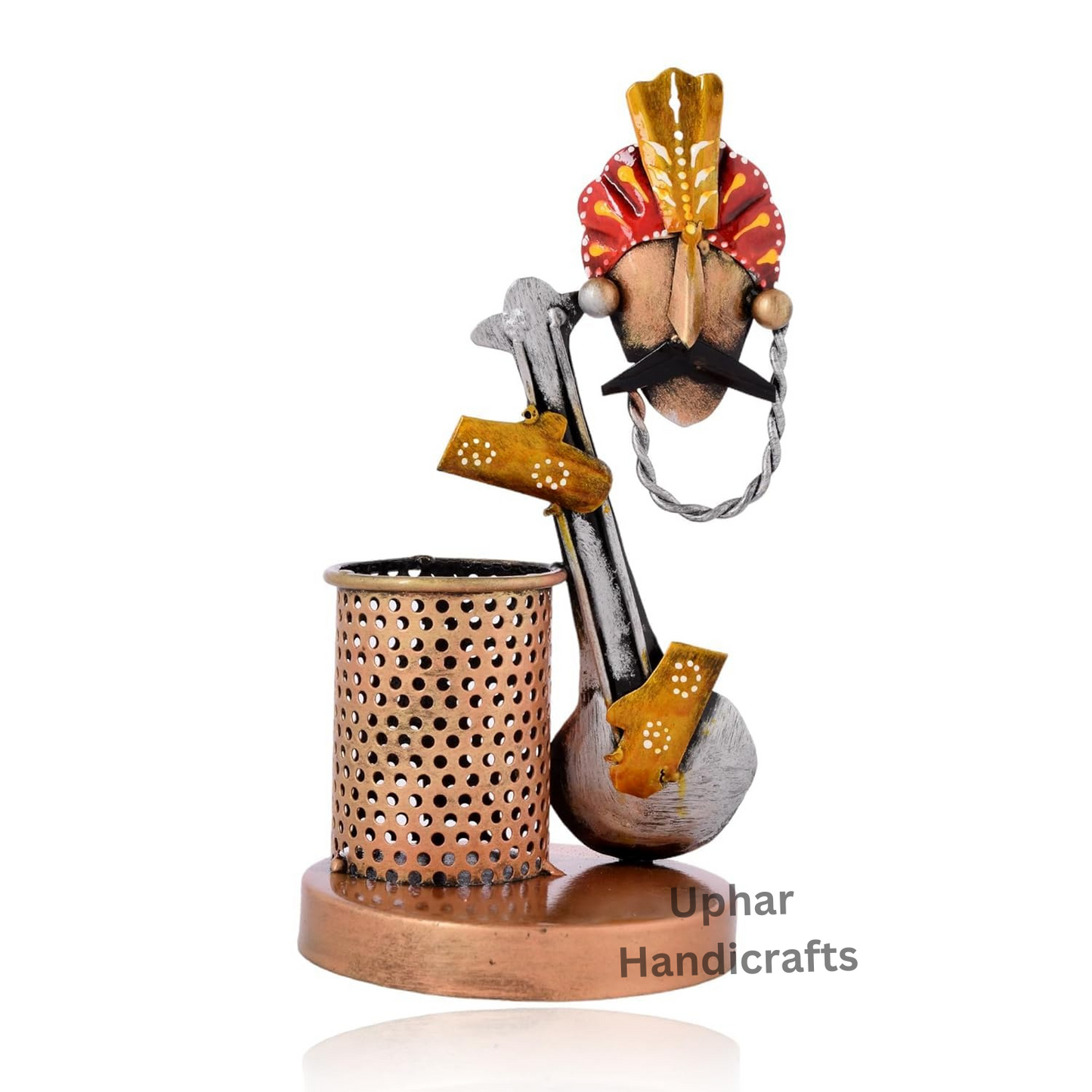 Metal Guitar Pen Stand – Artistic Desk Organizer (8 x 4.5 Inches)