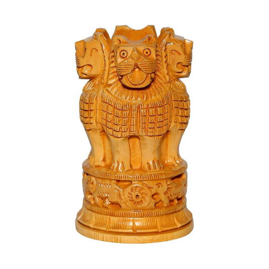 Ashok Stambh Wooden Pen Stand