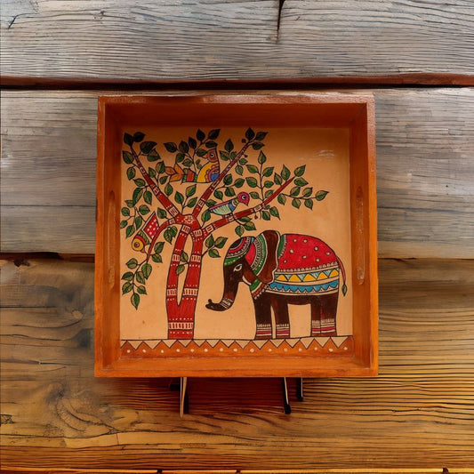 Hand-Painted Wooden Serving Tray