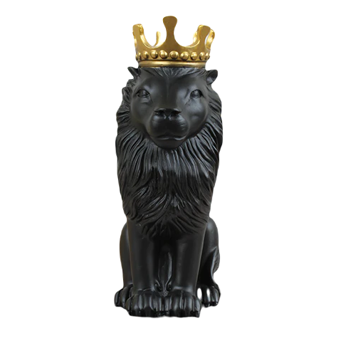 Polyresin Lion King Statue With Crown