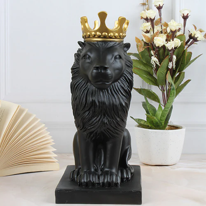 Polyresin Lion King Statue With Crown