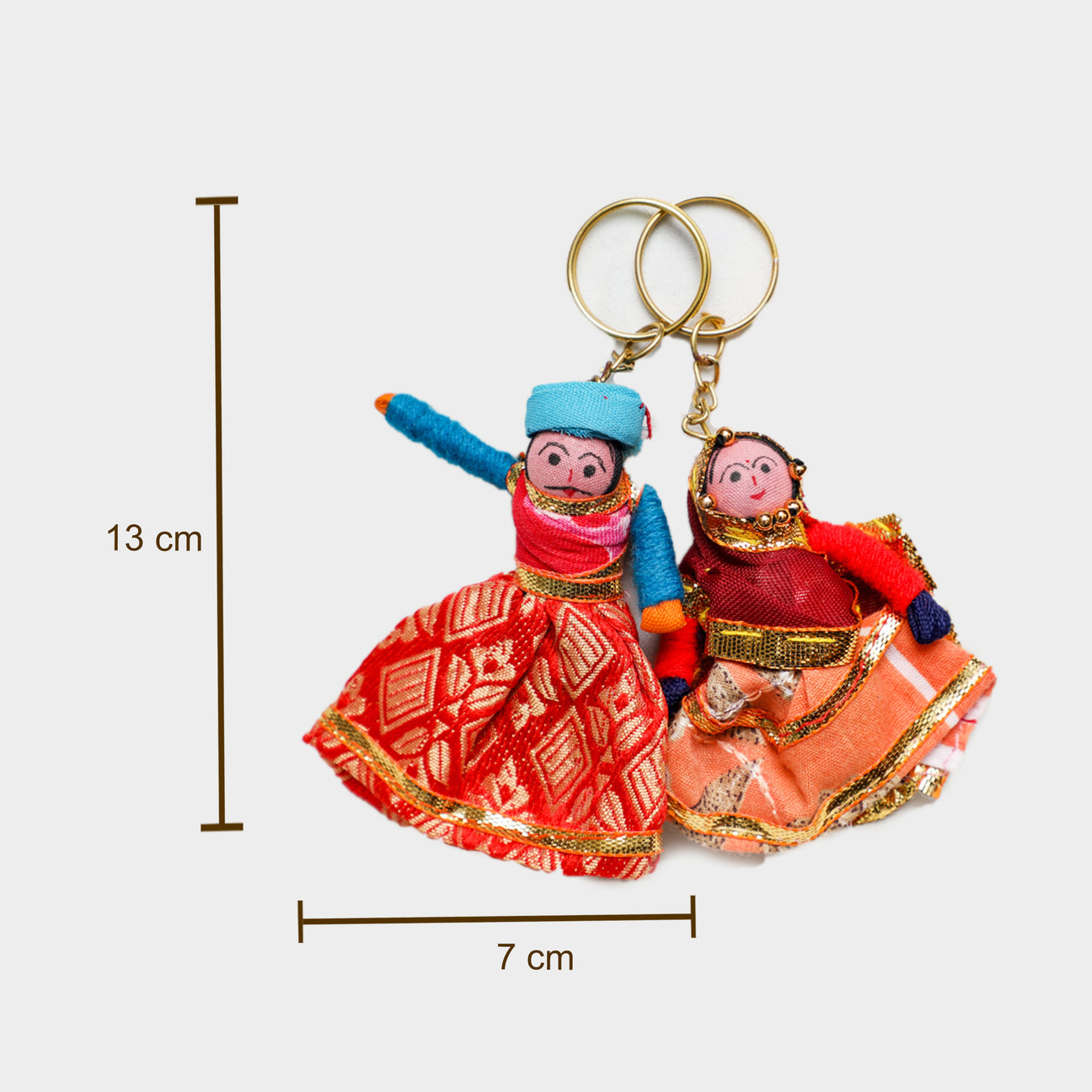 Rajasthani Puppet pair Keychain For Key Holding