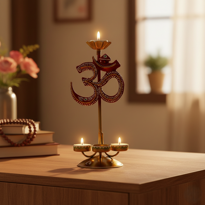 Metal Om Tealight Candle Holder
Handcrafted In India
Temple Decor
Uphar Handcrafts