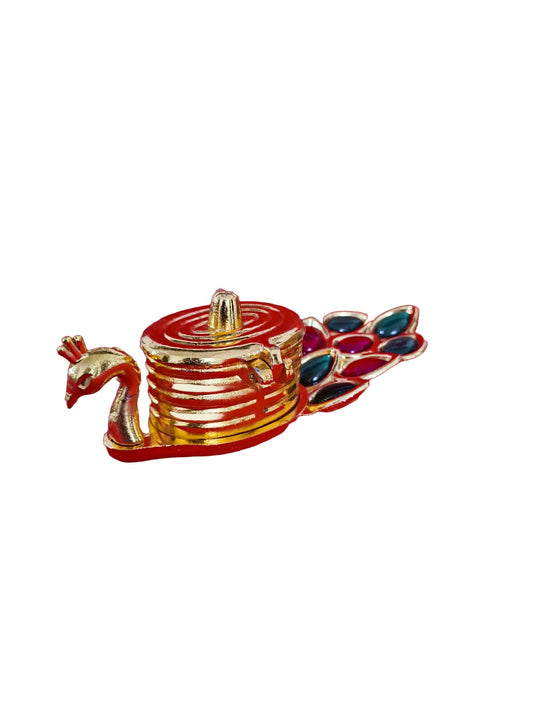 Peacock Design Kumkum Box