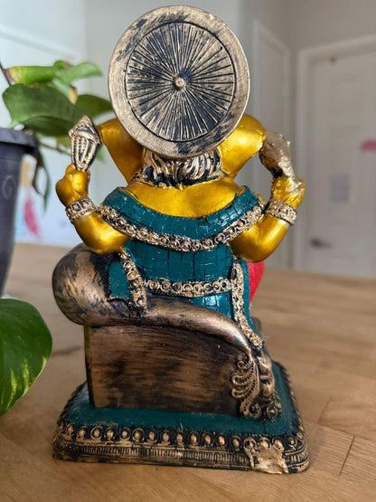 Indian devotional decor
Mosaic Ganesh Ji idol
Resin Ganesh ji idol
Ganesh ji Singhasan statue
Ganesha idol
uphar handicrafts