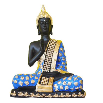 Buddha Statue in Meditation Pose
Blue Black and Gold Spiritual Decor
Home Altar Meditation Decoration
Zen Home and Office Decor
Uphar Handicrafts