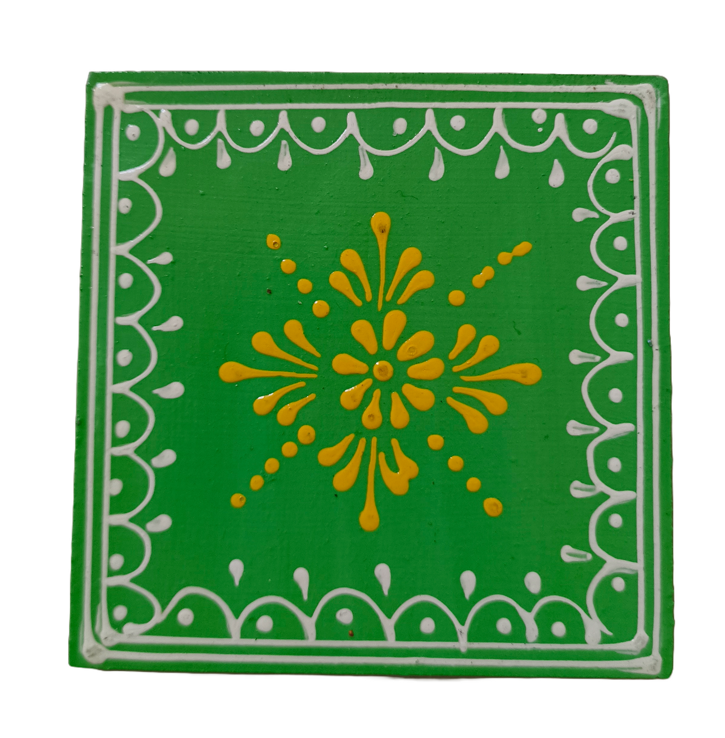 Hand-Painted Wooden Tea Coaster