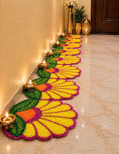 Diwali Rangoli Mats for Pooja Decor
Traditional Indian Festival Decoration
Reusable Rangoli Floor Mats
Pooja Room Festive Decoration
Indian Diwali Home Decor
Uphar Handicrafts