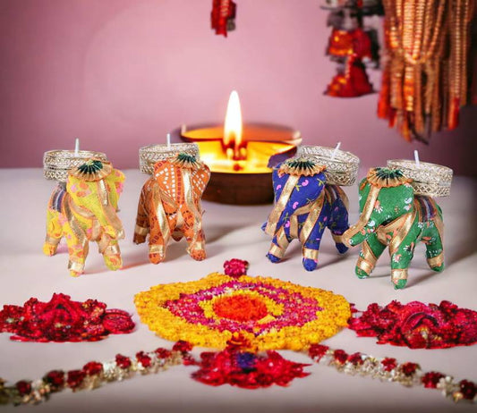 Fabric Elephant Tealight Holder
Handcrafted Elephant Candle Holder
Decorative Indian Fabric Home Decor
Tealight Candle Holder for Tabletop
Traditional Elephant Inspired Design
Festive Home and Pooja Decor
Uphar Handicrafts