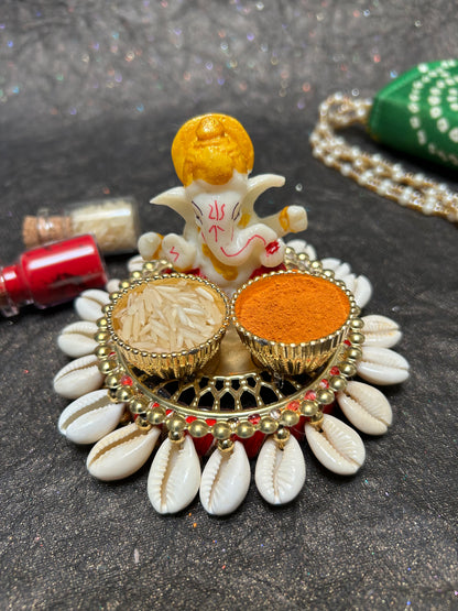 Ganesh Ji Roli Kumkum Chawal Holder
Traditional Ganesh Ji Puja Decor
Roli and Chawal Ritual Set
Indian Wedding and Housewarming Accessory
Diwali and Festive Pooja Decor
Auspicious Religious Gift
Uphar Handicrafts