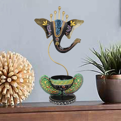 Ganesh Shaped Iron Tealight Holder
Lord Ganesha Diya for Home Decor
Hand Painted Metal Lamp
Black and Green Ganesh Showpiece
Traditional Indian Festival Decor
Uphar Handicrafts