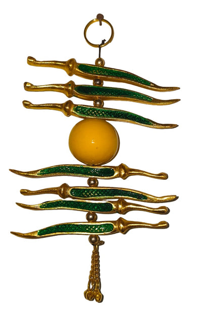 Golden Lemon Chili Vastu Hanging
Traditional Nimboo Mirchi Decoration
Metallic Indian Entrance Decor
Green Chili and Yellow Lemon Motif
Home Shop and Office Door Hanging
Nazar and Auspicious Festive Decor
Uphar Handicrafts