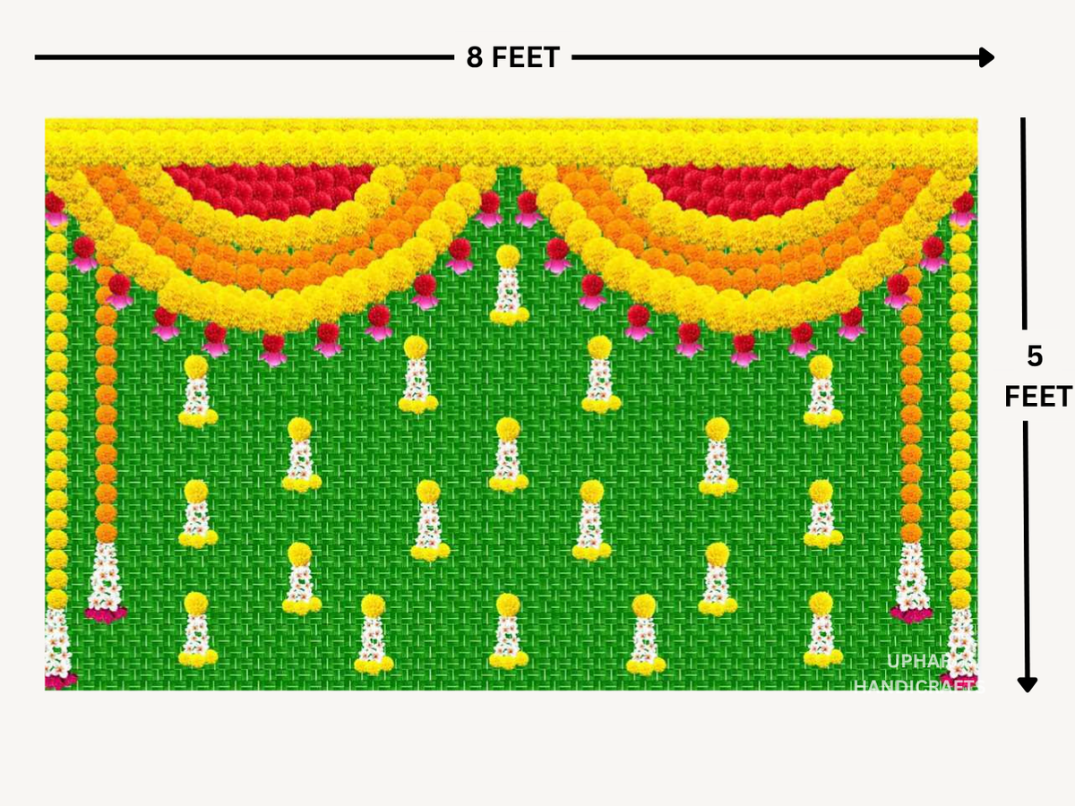 Green Yellow Haldi Backdrop
Traditional Indian Wedding Decoration
5x8 Feet Cotton Mix Fabric Decor
Bright Festive Wall Background
Haldi Ceremony and Pooja Decor
Reusable Foldable Indian Event Backdrop
Uphar Handicrafts