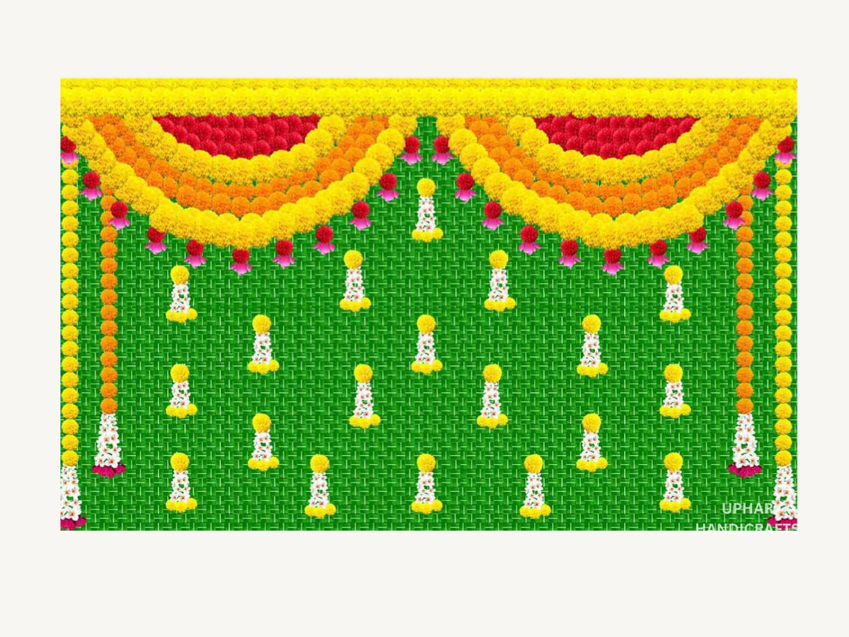 Green Yellow Indian Fabric Backdrop
Traditional Indian Festive Wall Decor
Bright Green and Yellow Color Design
5x8 Feet Large Cotton Mix Backdrop
Haldi Pooja and Mandir Decoration
Diwali Navratri and Housewarming Decor
Uphar Handicrafts