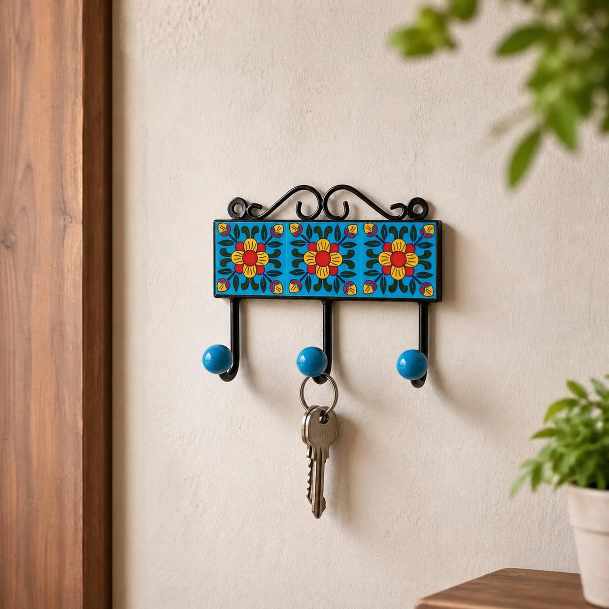 Multi hook Floral Tile
Hand Made Ceramic Tile
Ceramic Key Organizer
Uphar Handicrafts