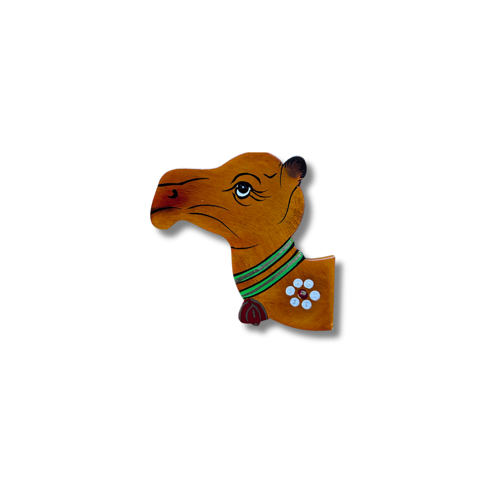 Hand-Painted Rajasthani Camel Magnet
Traditional Indian Camel Folk Art
Brown Wooden Magnetic Fridge Decor
3.5x3.5 Inch Lightweight Keepsake
Diwali Festival and Indian-Themed Gift
Boho Ethnic Kitchen and Workspace Accent
Uphar Handicrafts
