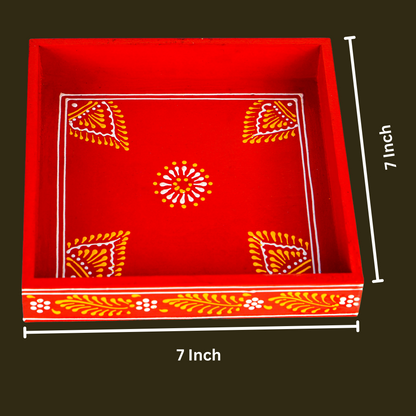 Handmade Multicolor Wooden Revolving Box
Vibrant Rajasthani Hand-Painted Artwork
360 Degree Rotating Serving Design
Compartments for Dry Fruits and Small Treats
Traditional Indian Artisan Home Decor
Festival Wedding and Special Occasion Gift
Uphar Handicrafts