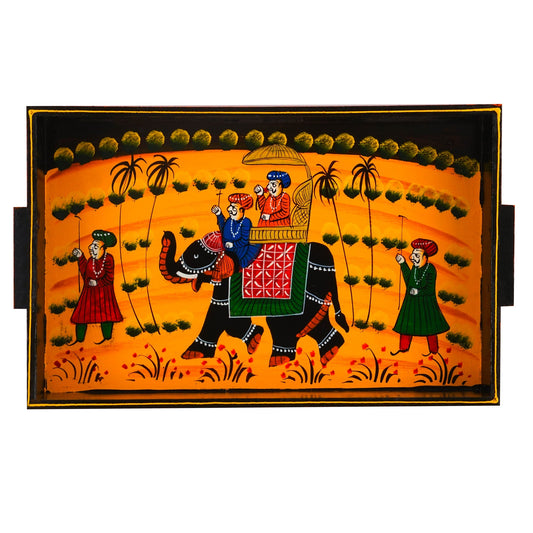 Hand Painted Wooden Serving Tray Set
Set of 3 Rajasthani Trays
Colorful Elephant Rider Design
Small Medium Large Tray Set
Traditional Indian Home Decor
Uphar Handicrafts