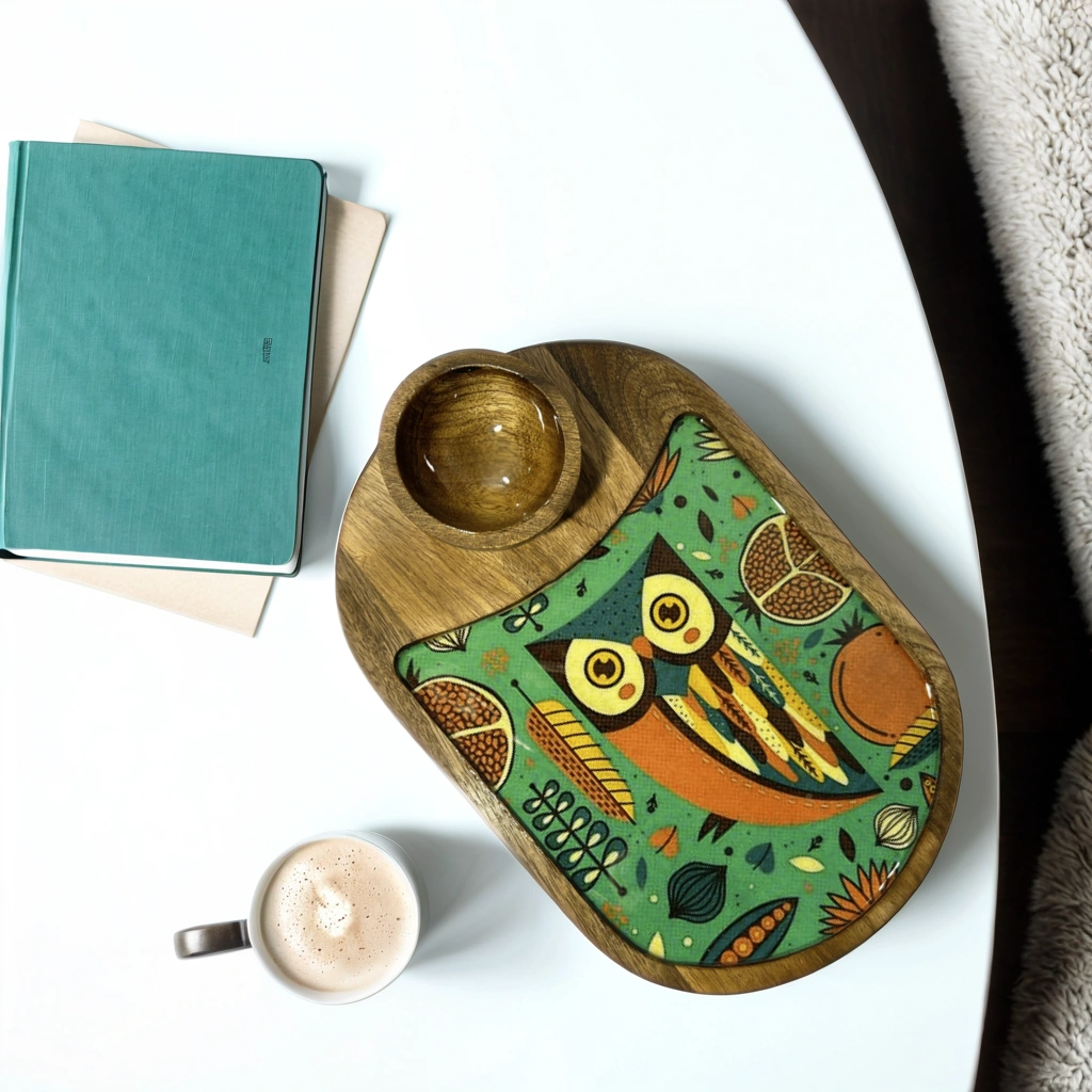 Hand Painted Wooden Tray with Bowl
Decorative Wooden Serving Tray
Traditional Handcrafted Table Decor
Tray with Bowl for Snacks and Condiments
Durable Wooden Kitchen Serving Set
Uphar Handicrafts