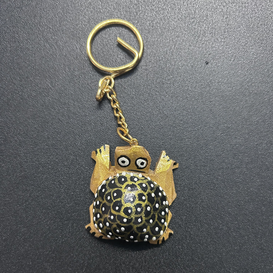 Handcrafted and Hand Painted Wooden Tortoise Keychain