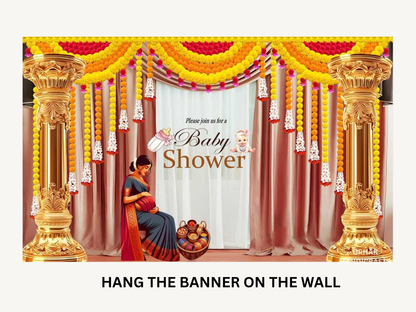 Indian Baby Welcome Event Backdrop
Bright Multicolor Festive Fabric Design
5x8 Feet Baby Shower Wall Decor
Traditional Godh Bharai Decoration
Naamkaran and Baby Celebration Background
Reusable Cotton Mix Fabric Backdrop
Uphar Handicrafts