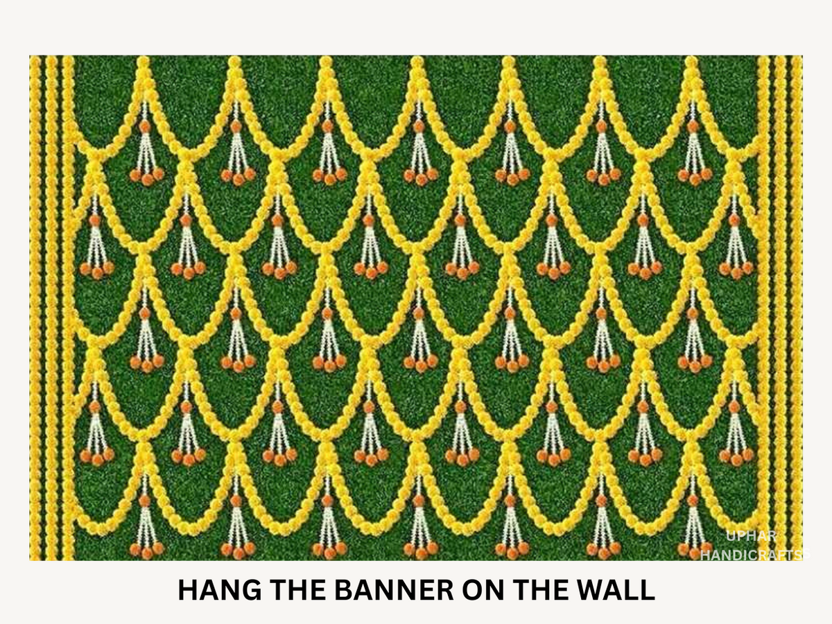Indian Cow Parrot Lotus Fabric Backdrop
Multicolor Traditional Indian Artwork
Marigold Floral Border Design
5x8 Feet Cotton Mix Wall Decor
Mandir Pooja and Cultural Event Background
Wedding Baby Shower and Festive Decoration
Uphar Handicrafts