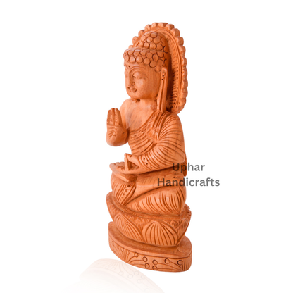 Indian Hand-Carved Wooden Buddha
Natural Wood Traditional Artisan Craft
Intricate Buddha Statue Detailing
Smooth Handcrafted Wooden Finish
Living Room Office and Shelf Decoration
Spiritual Meditation and Mindfulness Decor
Uphar Handicrafts