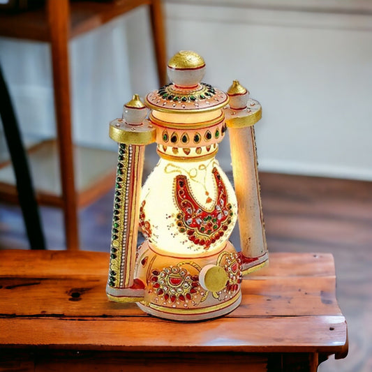 Marble Antique Table Lamp with LED Light
Intricate Antique Marble Lantern Design
9 Inch Decorative Table Lamp
Adjustable LED Light for Home Ambience
Living Room Bedroom and Tabletop Decor
Elegant Home Decor and Gift Idea
Uphar Handicrafts