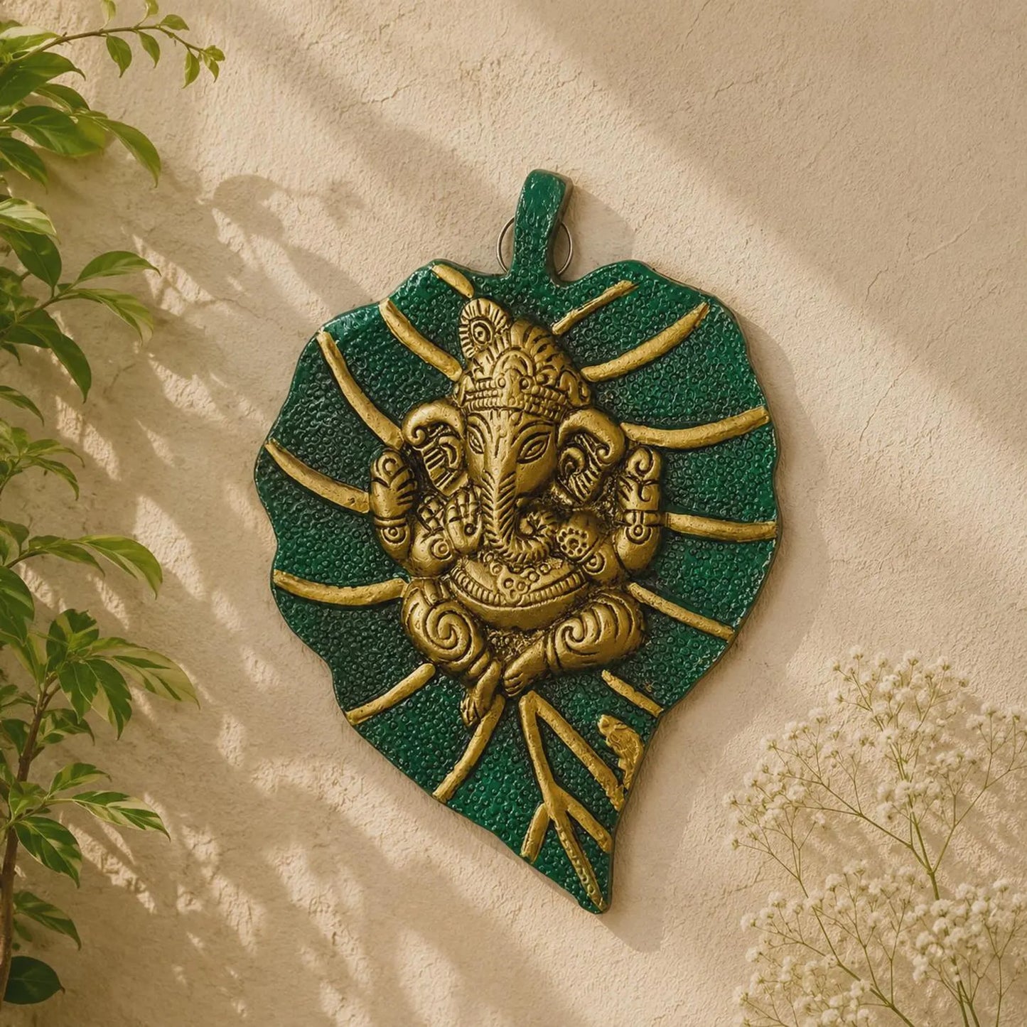 Ganesh Chaturthi Puja Home Decor
Traditional Pooja Room Decor
Handcrafted Metal Ganesh Ji Wall Art
Leaf Shape Ganesh Ji Decor
Indian Home Wall Decor
Uphar Handicrafts