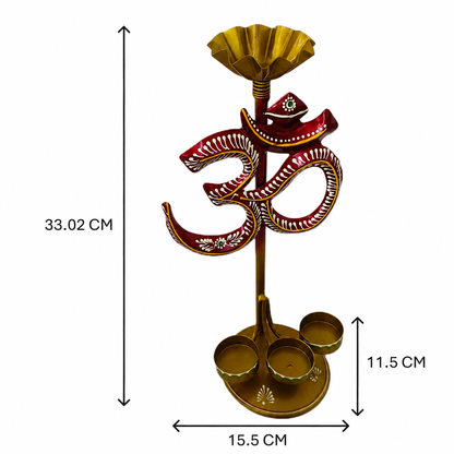 Om Symbol Oil Lamp Holder
Handcrafted Tealight Holder
Religious Decor
Indian Craft